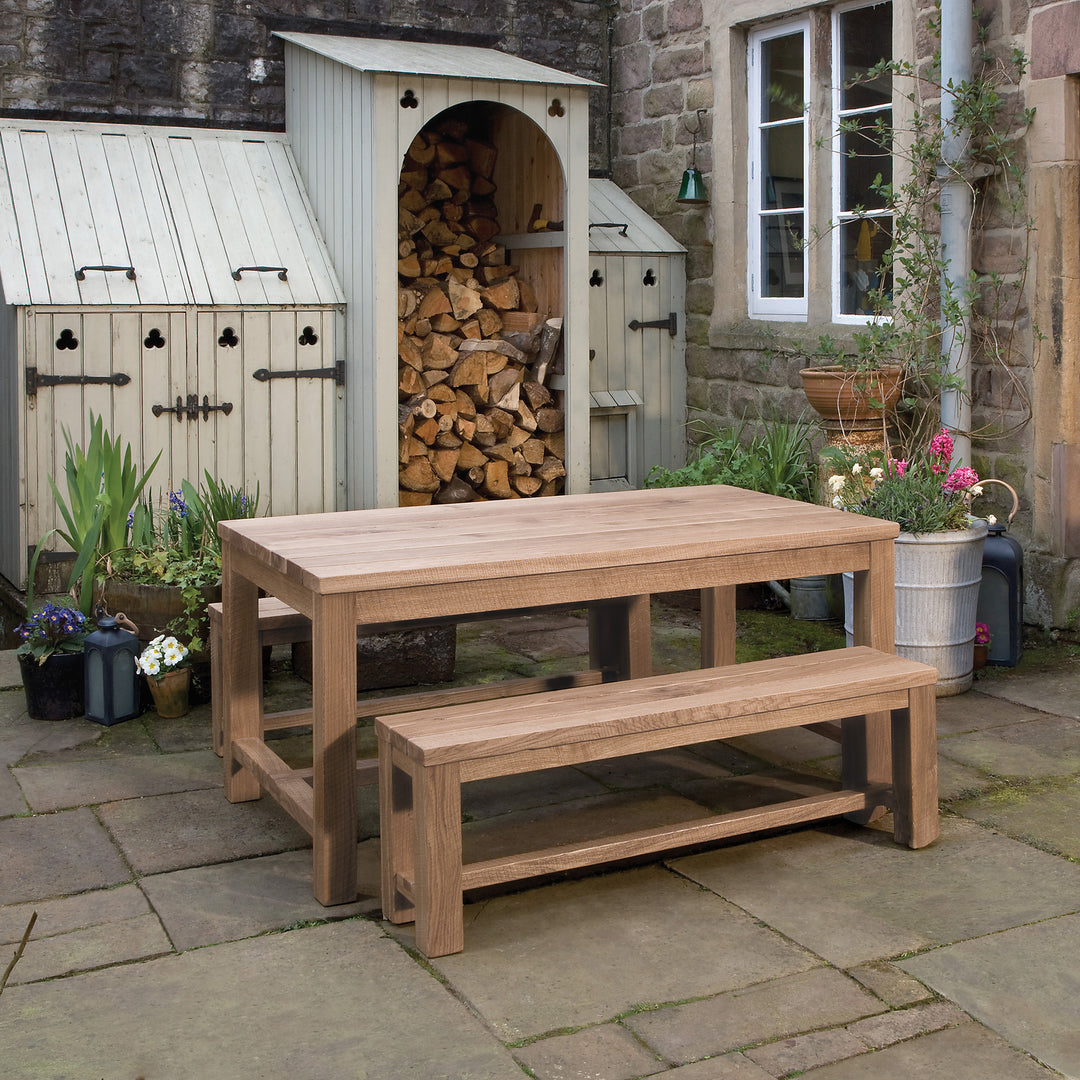 Outdoor Oak Table and Benches